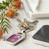 夢のようなピンクの夜景 キーホルダー (側面)