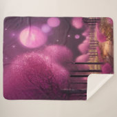 夢のようなピンクの夜景 シェルパブランケット (正面(横))