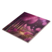 夢のようなピンクの夜景 タイル (側面)