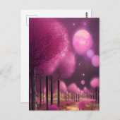 夢のようなピンクの夜景 ポストカード (正面/裏面)