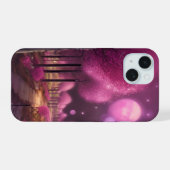 夢のようなピンクの夜景 iPhone 15ケース (裏面横)