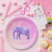 夢のようなピンクの水色の紫色の象 ペーパープレート (パーティー)