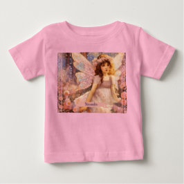 夢のようなピンクの花園の妖精 ベビーTシャツ