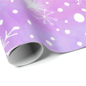 夢のようなピンクの雪と星のクリスマス ラッピングペーパー (ロールコーナー)