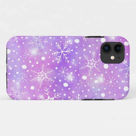 夢のようなピンクの雪と星のクリスマス Case-Mate iPhoneケース (裏面(横))