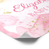 夢のようなピンクの雲9人の女の子ベビーシャワーへようこそ ポスター (角)