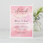 夢のようなピンクの雲9赤モダンちゃんスタイリッシュシャワー 招待状 (スタンド正面)