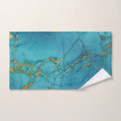夢のようなブルーアクア金ゴールド大理石2バスルーム用タオルセット バスタオルセット (ハンドタオル)