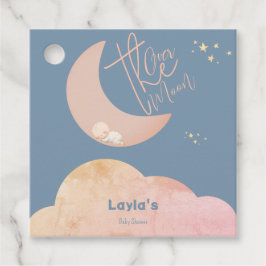 夢のようなベビーの月の上のベビーシャワーメッセージカード フェイバータグ