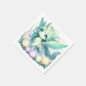 夢のようなユニコーンの赤ちゃんシャワー スタンダードカクテルナプキン (角)