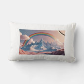 夢のようなレインボーの山脈：枕 ランバークッション (裏面)