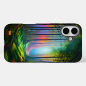 夢のようなレインボーカラーフォレストトレイルデジタルAIアート Case-Mate iPhoneケース (裏面 (横))