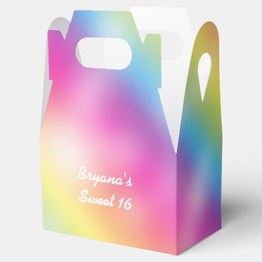 夢のようなレインボーバースデーパーティーの好意ボックス フェイバーボックス (オープン)