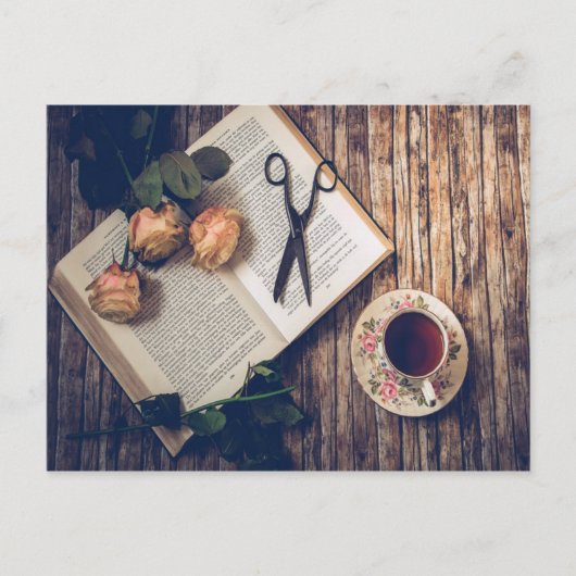 夢のようなロマンチックな本バラティータイムポストカード ポストカード (正面)