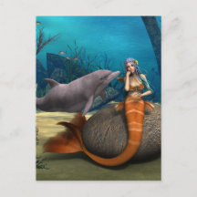 夢のような人魚とイルカの水中幻想アート