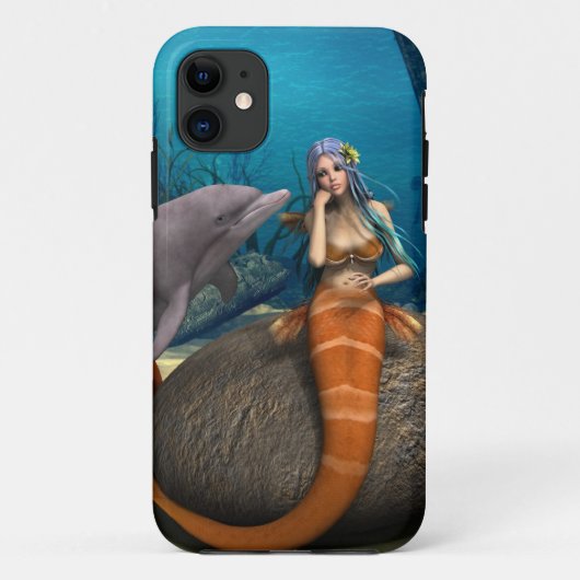 夢のような人魚とイルカの水中幻想アート Case-Mate iPhoneケース (裏面)