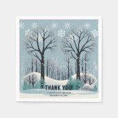 夢のような冬の森の雪の結晶ベビーシャワー スタンダードカクテルナプキン (正面)