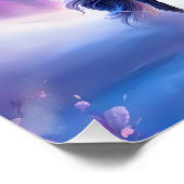 夢のような冬の風景を描く黒いユニコーン ポスター (コーナー)