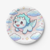 夢のような可愛い恐竜の赤ちゃんシャワー ペーパープレート (正面)