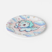 夢のような可愛い恐竜の赤ちゃんシャワー ペーパープレート (アングル)