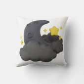 夢のような夜空の枕の月、星と雲 クッション (裏面)