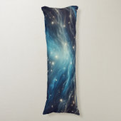 夢のような夜空 – きらめきと銀の渦巻き旋回 ボディピロー (正面縦)