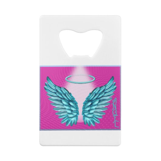 夢のような天使の翼とハロー クレジットカード栓抜き (裏面)