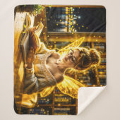 夢のような妖精の柔らかいセーターのメガネと本 シェルパブランケット (正面)