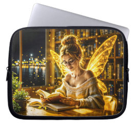 夢のような妖精の柔らかいセーターのメガネと本 ラップトップスリーブ