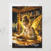 夢のような妖精の柔らかいセーターのメガネと本 招待状 (正面)