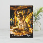 夢のような妖精の柔らかいセーターのメガネと本 招待状 (スタンド正面)