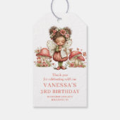 夢のような妖精の2歳の誕生日 ピンクの花のギフトタグ ギフトタグ (裏面)