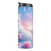 夢のような子猫：ピンクのバラ、青い目 タンブラー (回転右)