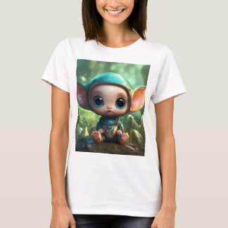 夢のような宇宙の赤ちゃんエイリアン - コスプレにぴったりなシュールなドリームスケープ Tシャツ