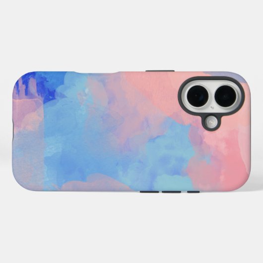 夢のような抽象芸術の水色の雲の青とピンク Case-Mate iPhoneケース (裏面 (横))