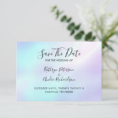 夢のような招待状 ブルー パープル カラー シフト 保存 日付招待状 招待状 (スタンド正面)