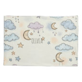 夢のような星と月とふわふわの雲 枕カバー (裏面)