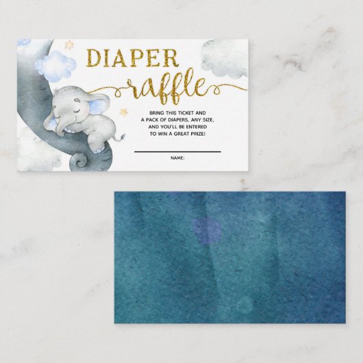 夢のような星象の赤ちゃんシャワーおむつラッフル エンクロージャーカード (正面/裏面)