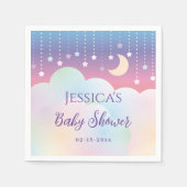 夢のような月と星の赤男女兼用ちゃんシャワー スタンダードカクテルナプキン (正面)