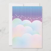 夢のような月と星の赤男女兼用ちゃんシャワー 招待状 (裏面)