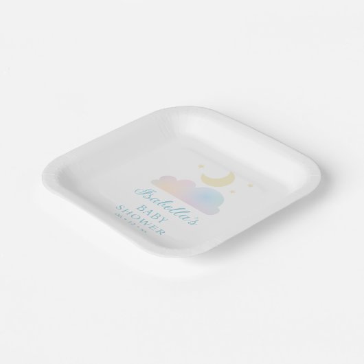 夢のような月と星の雲9赤ちゃんシャワー ペーパープレート (傾斜あり)