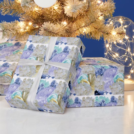 夢のような柔らかい花柄の包装紙 ラッピングペーパー (クリスマス)