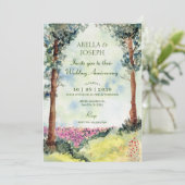 夢のような森の森の庭園の結婚式記念日 招待状 (スタンド正面)