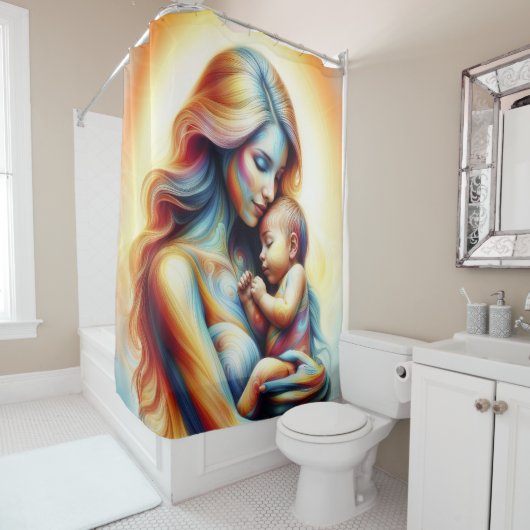 夢のような母性絆ファンタジー母ベビー シャワーカーテン (インサイチュ)