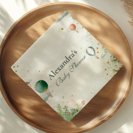 夢のような水の色のバルーン赤ちゃんシャワー スタンダードカクテルナプキン