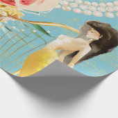 夢のような水の色のマーメイド ラッピングペーパー (角)