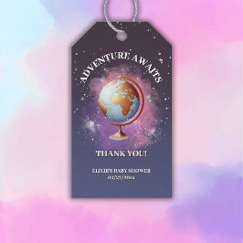 夢のような水の色の冒険が赤ちゃんのシャワーを待つ ギフトタグ