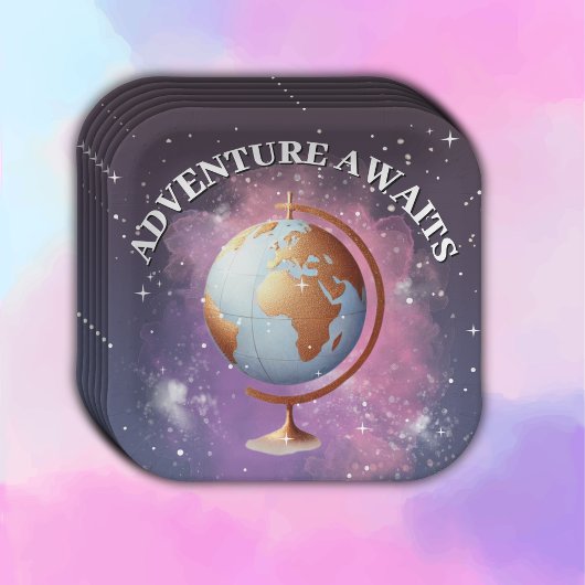 夢のような水の色の冒険が赤ちゃんのシャワーを待つ ペーパープレート