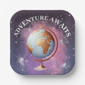 夢のような水の色の冒険が赤ちゃんのシャワーを待つ ペーパープレート (正面)