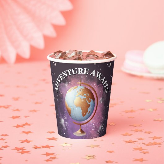 夢のような水の色の冒険が赤ちゃんのシャワーを待つ 紙コップ (インサイチュ)